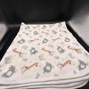 Lullaby Lane Thermal Zoo Animal Elephant Sloth thermal Waffle Weave Baby blanket